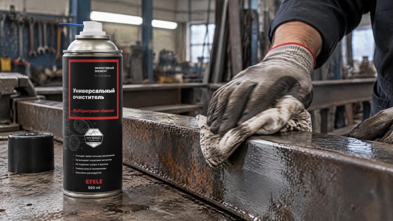EFELE CL-545 Spray (универсальный очиститель) для подготовки поверхности под покраску.