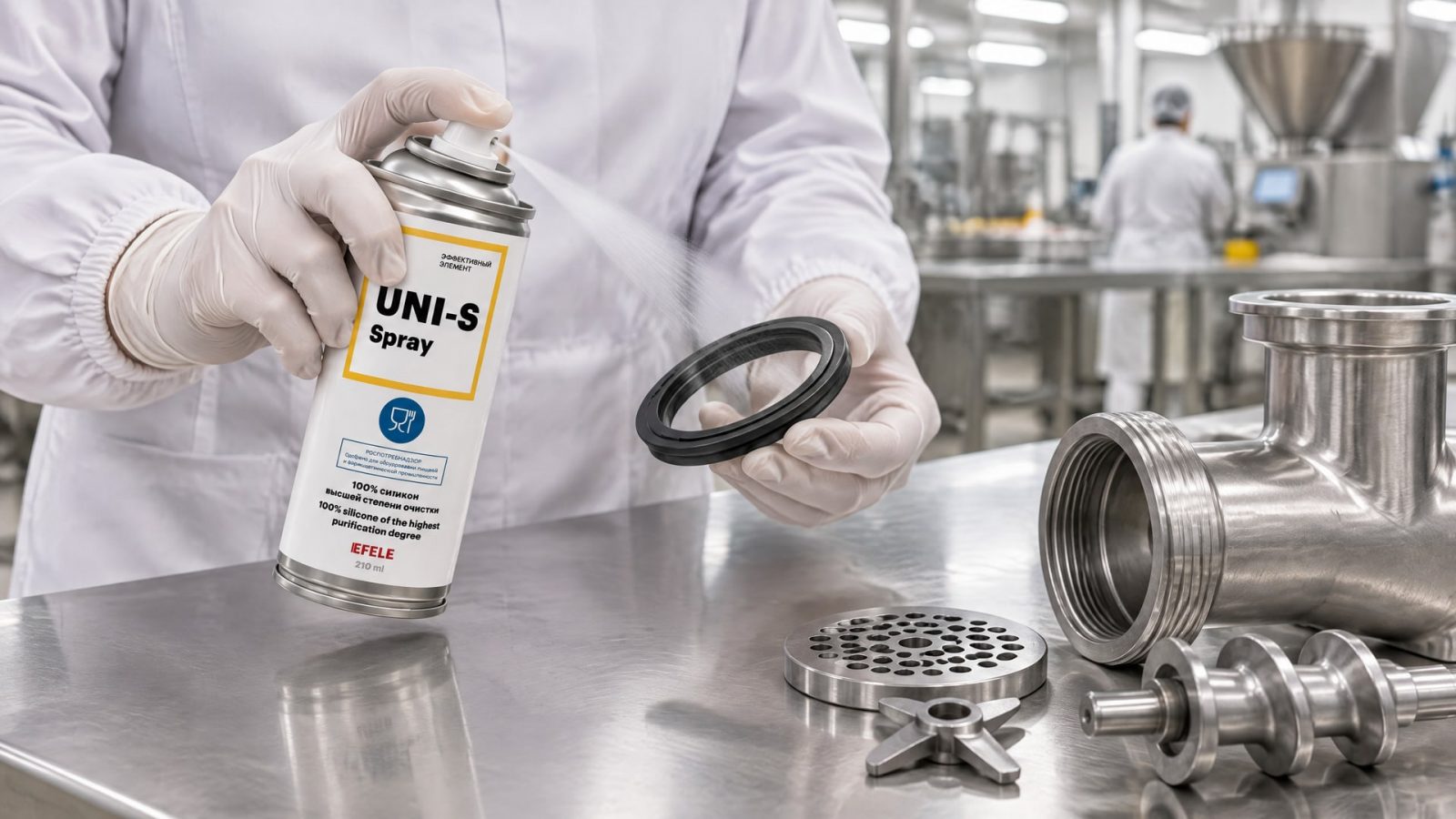 Применение силиконовой смазки EFELE UNI-S Spray для уплотнений